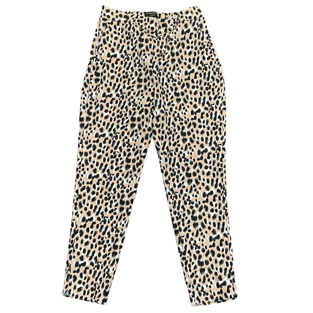 Banana Republic Hayden Pant Petite 0 Leopard‎ Print Ankle Casual Career